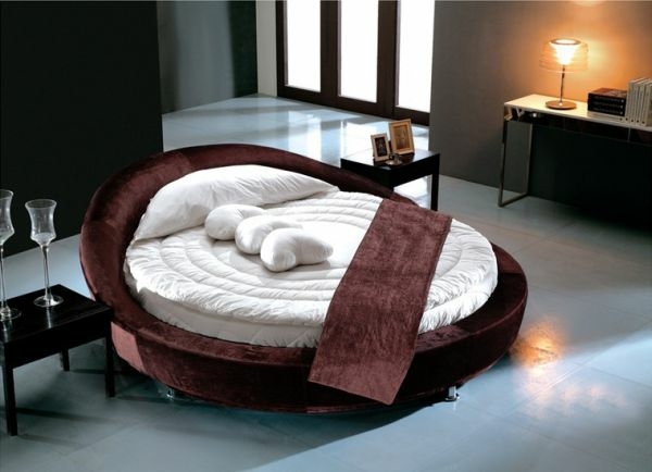 round bed design luxurious brown