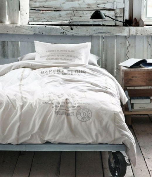 bed style industreil blue wood