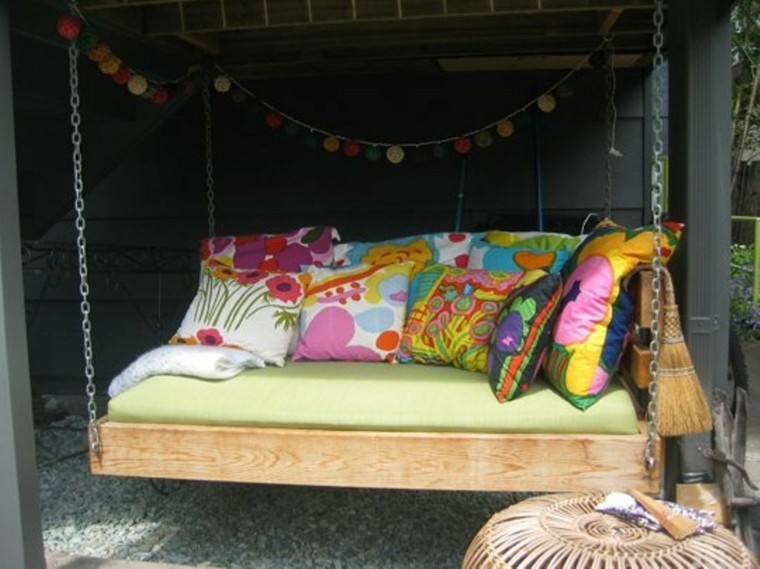 boho bed wood outdoor landscaping