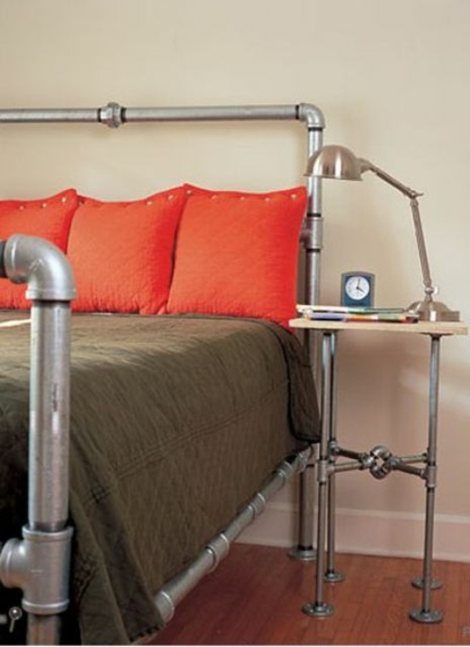 bed metal bedside table