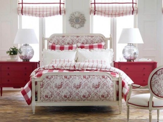 bedding red floral patterns