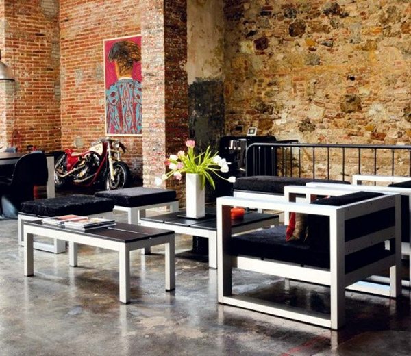 loft industrial design walls exposed brick