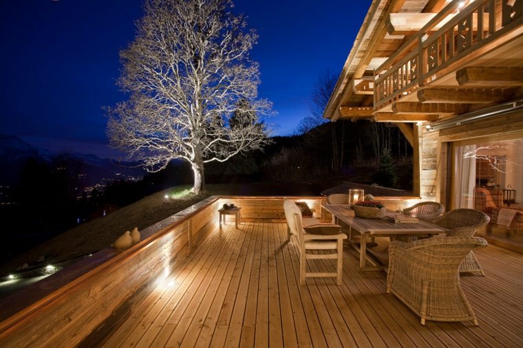 deco terrace decking outdoor lighting design