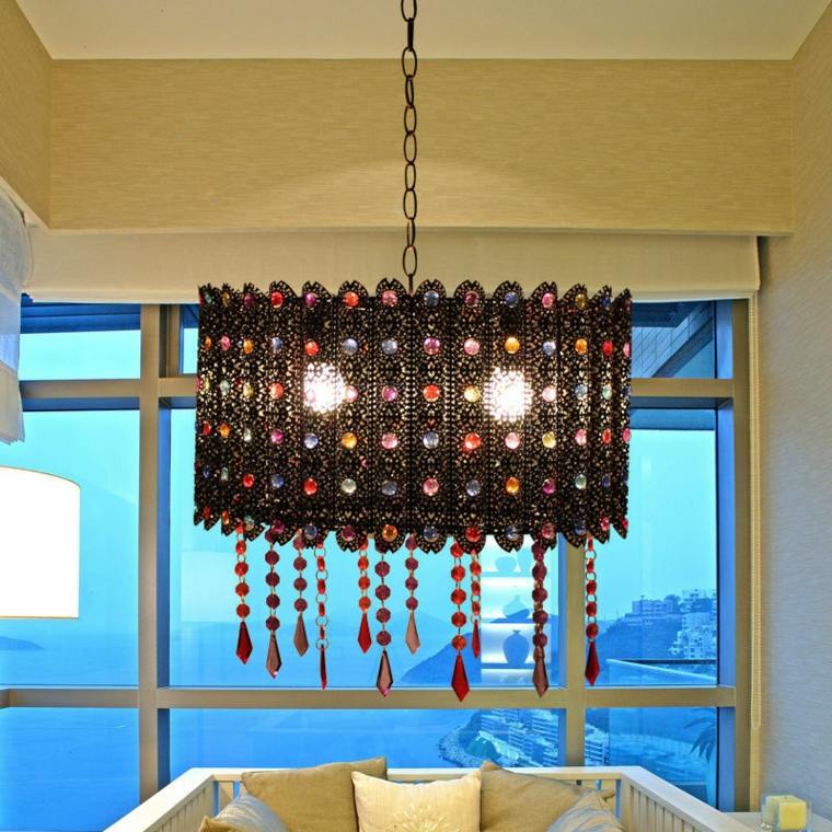 Moroccan lamp living room deco idea