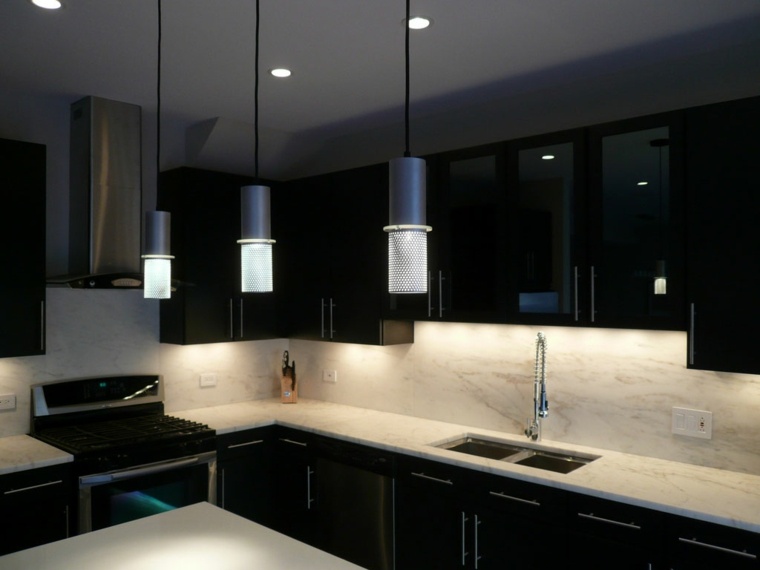 kitchen lighting design modern deco island central white