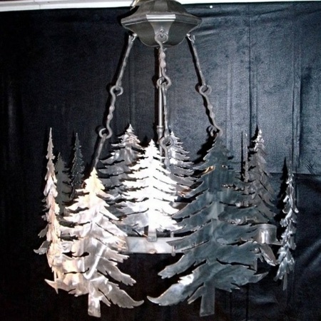 candelier deco christmas tree silver