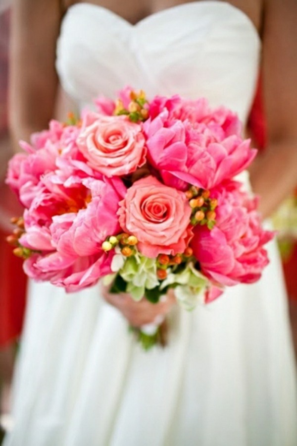 pink wedding bouquet colors idea original flowers