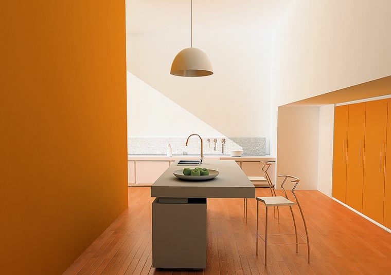 nice picture of orange kitchen