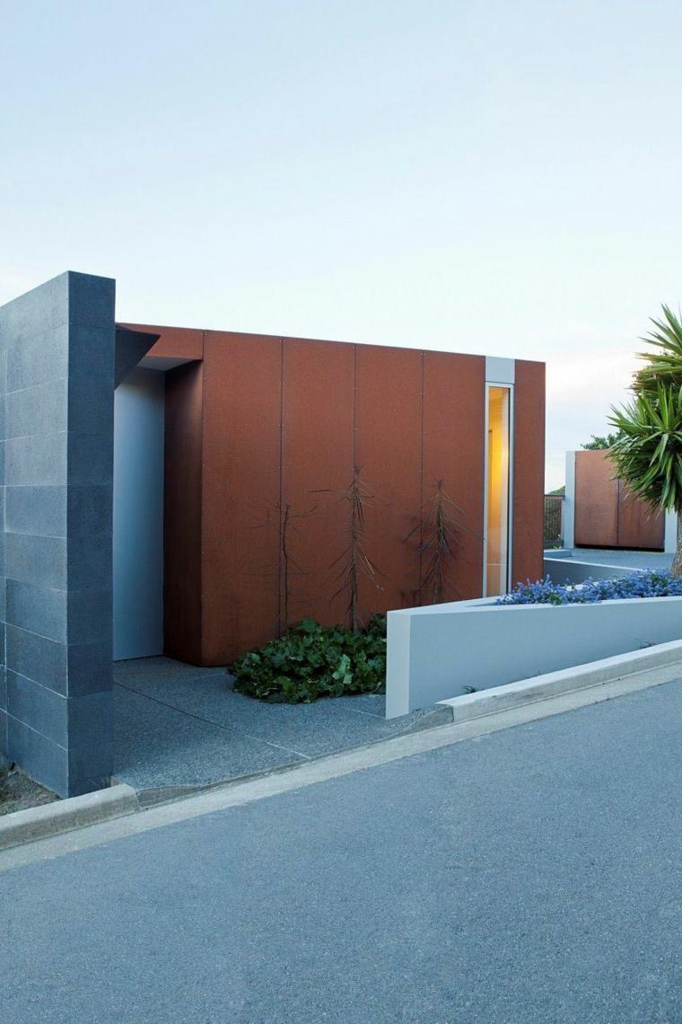 minimalist houses concrete fence