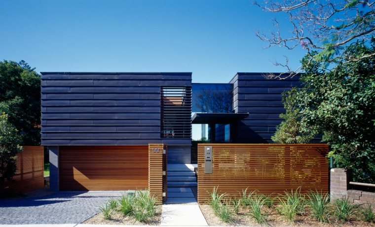 modern design house wooden palisades