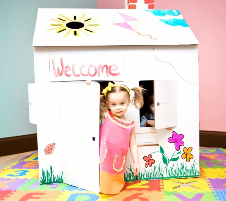 child hut diy cardboard idea original house cardboard child