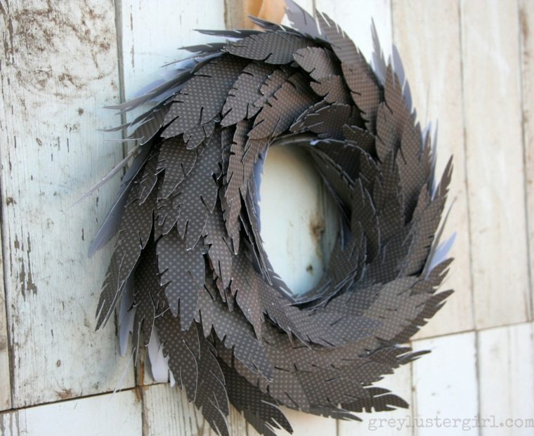 home deco wreath black feather