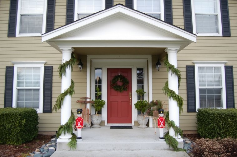 outdoor house front door of Christmas