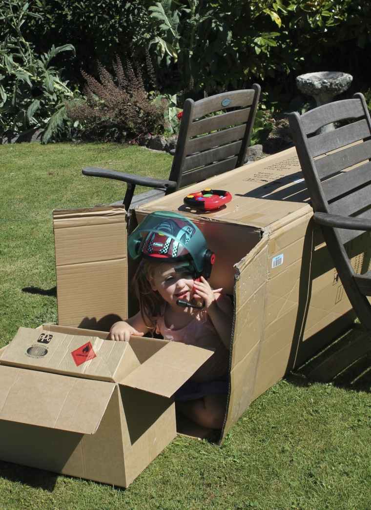 hut child diy cardboard idea activity child garden