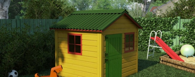 yellow children's garden house