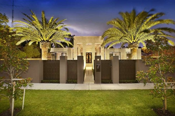 luxurious house palm tree partition