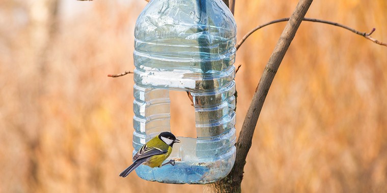 feeder burung bersarang box-diy botol plastik recup