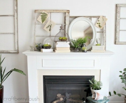 mantel perapian vintage deco