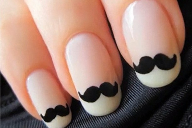 manicure deco mustache