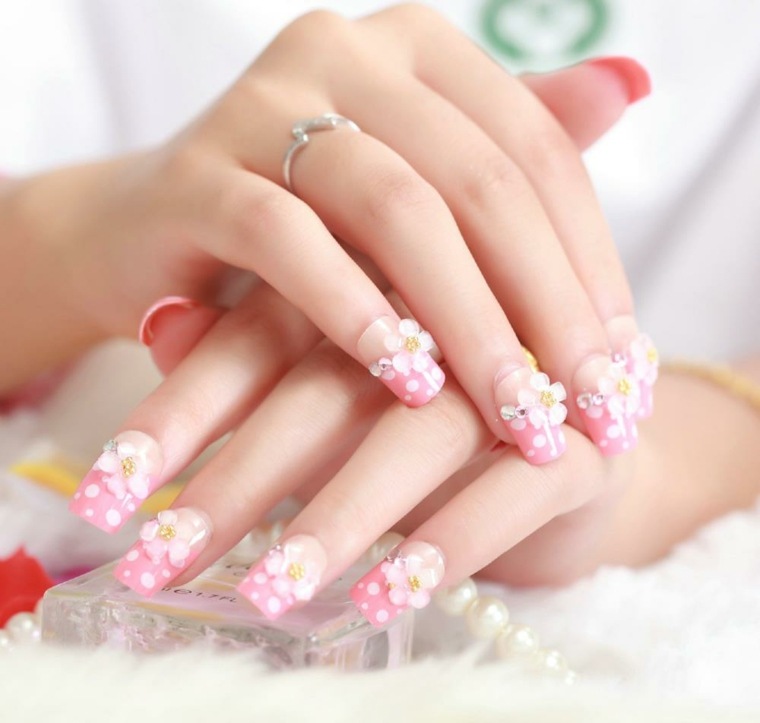 Elegant elegant floral sublime wedding manicure