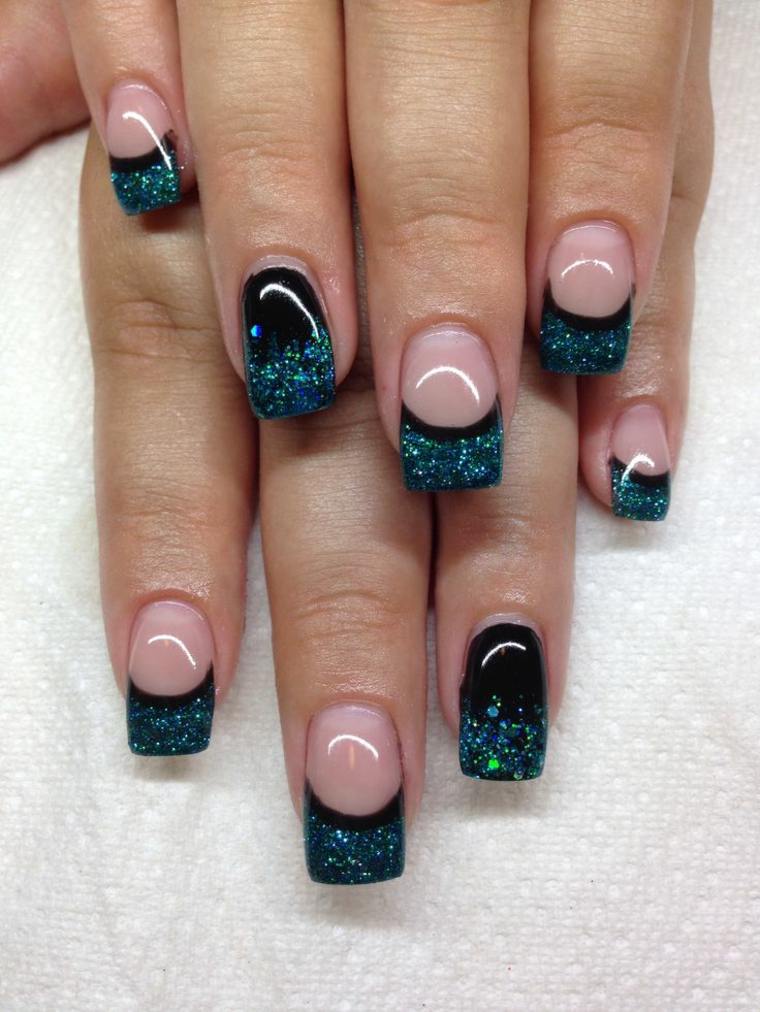manicure trend black shiny idea nail gel deco