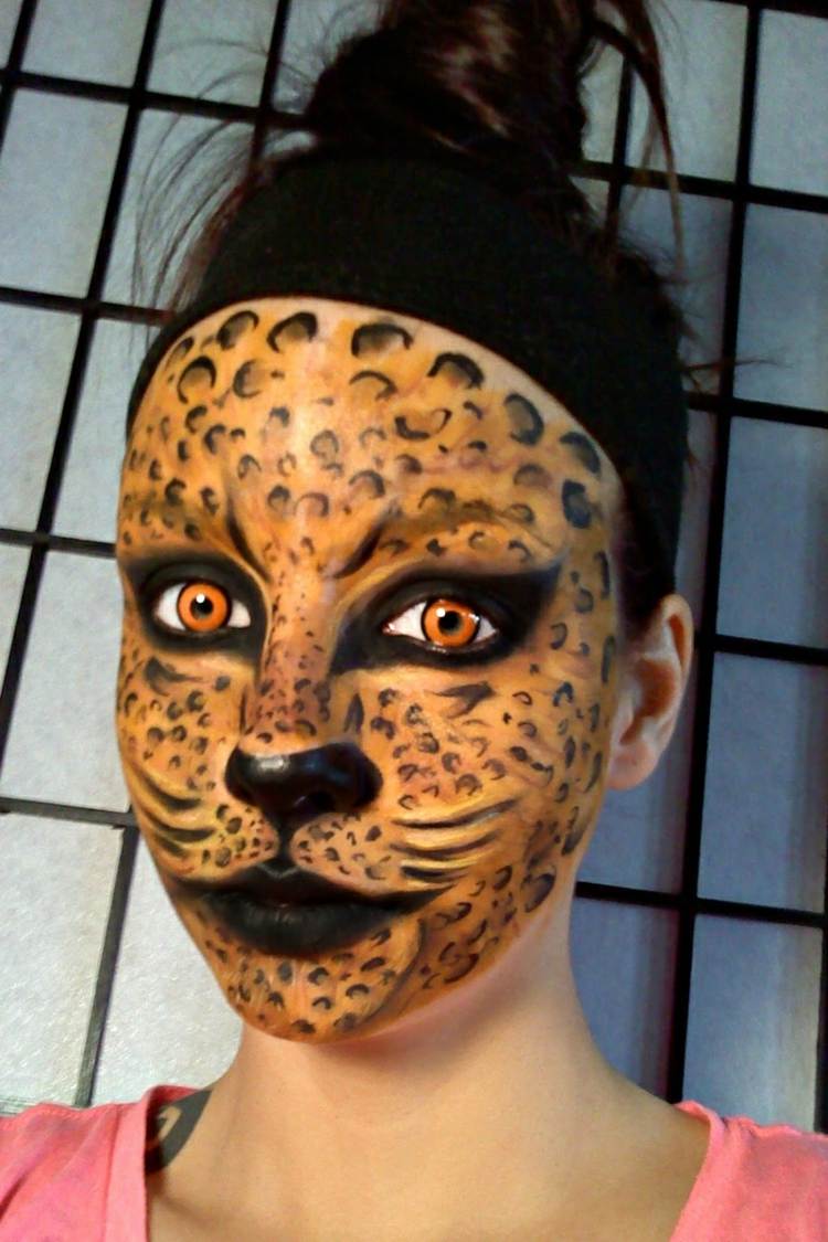 makeup Halloween child girl tiger