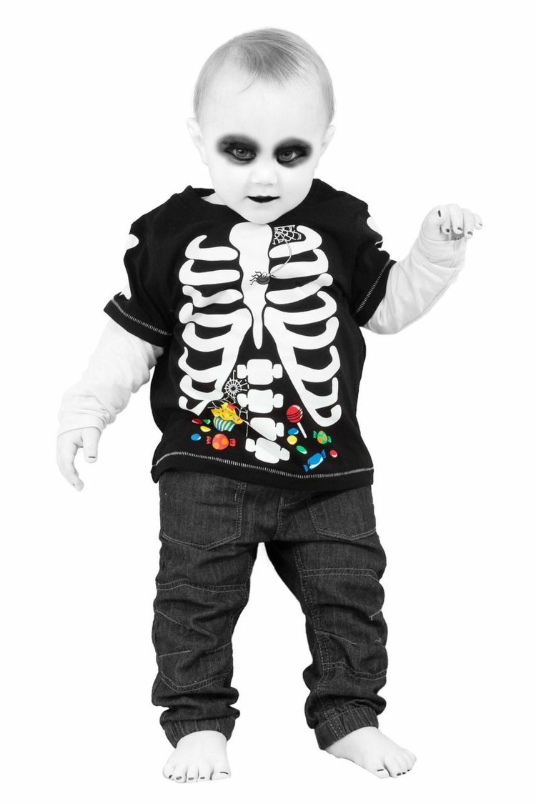 makeup Halloween child skeleton