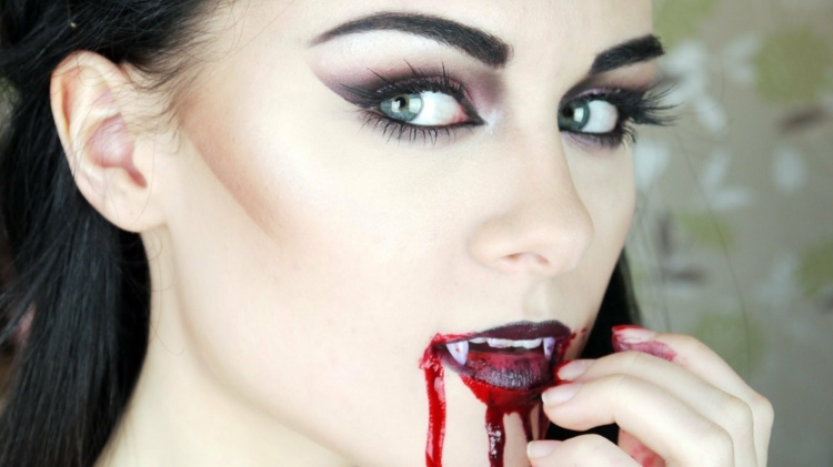 Halloween vampire sexy woman makeup