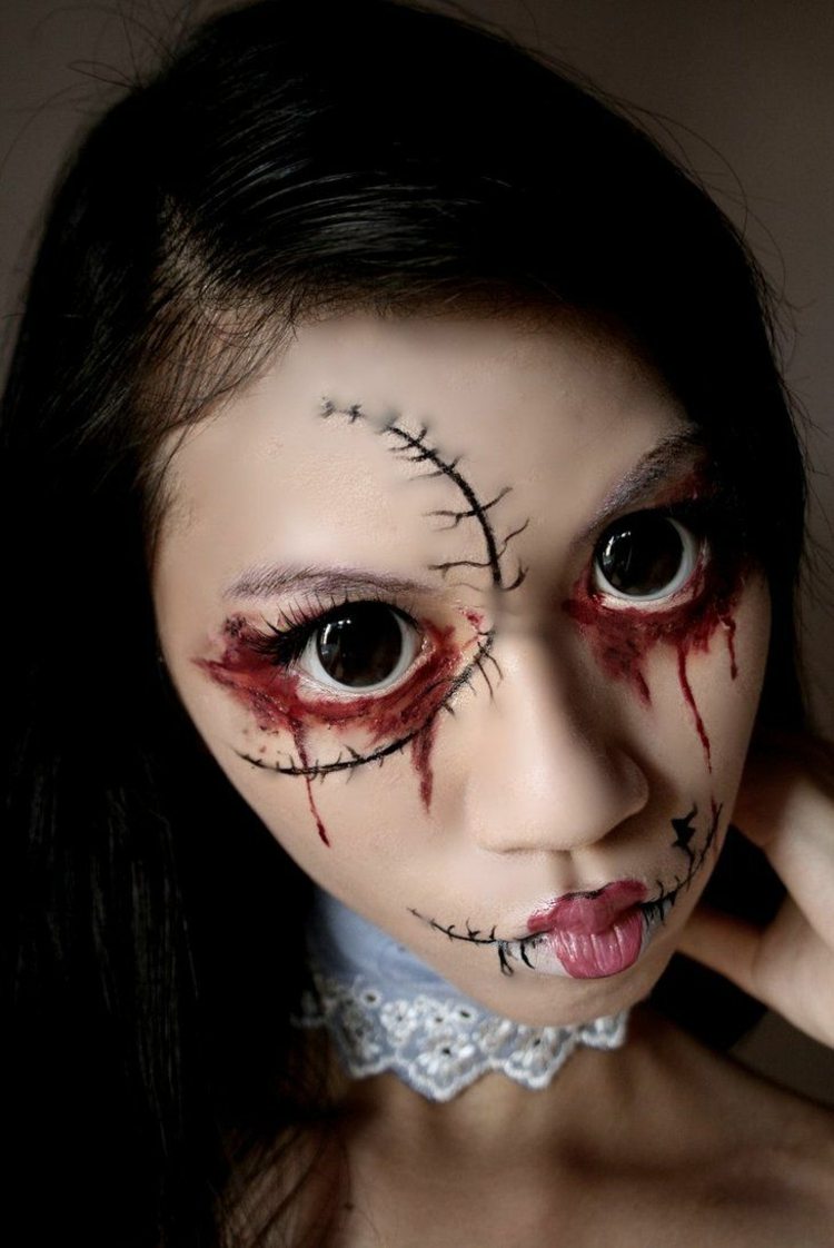 Halloween girl child makeup