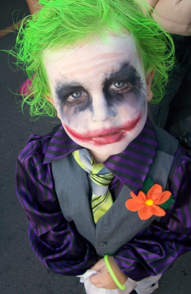 Halloween joker child makeup