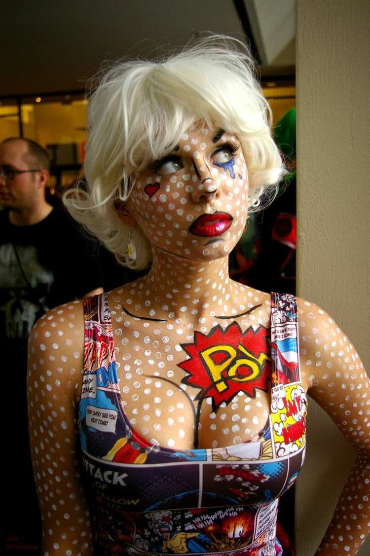 makeup kvinde Halloween pop art