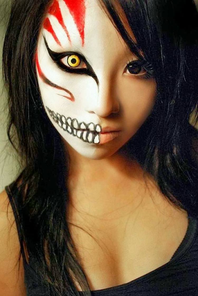 moderne zombie halloween kvinde makeup