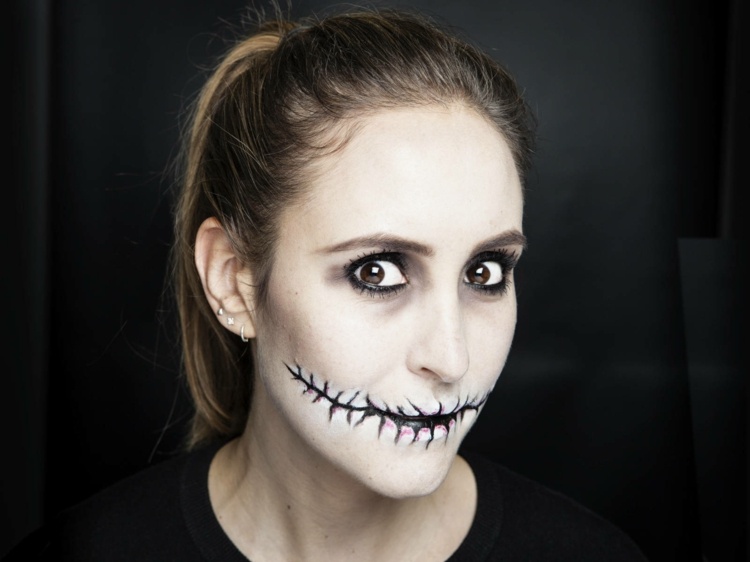 makeup kvinde Hallowen zombie idé