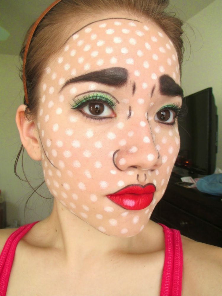 makeup woman halloween pop art idea