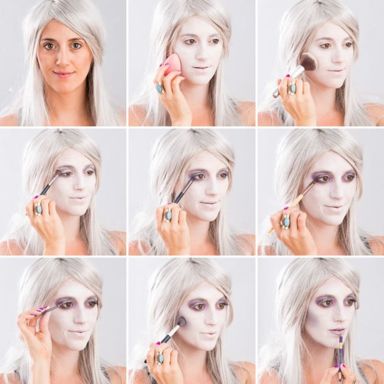 make-up wanita halloween mudah-menakutkan-hantu