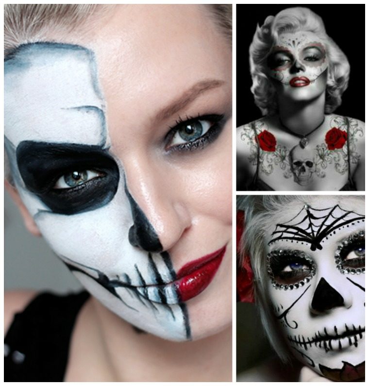 makeup halloween mexikansk kvinna färger blod