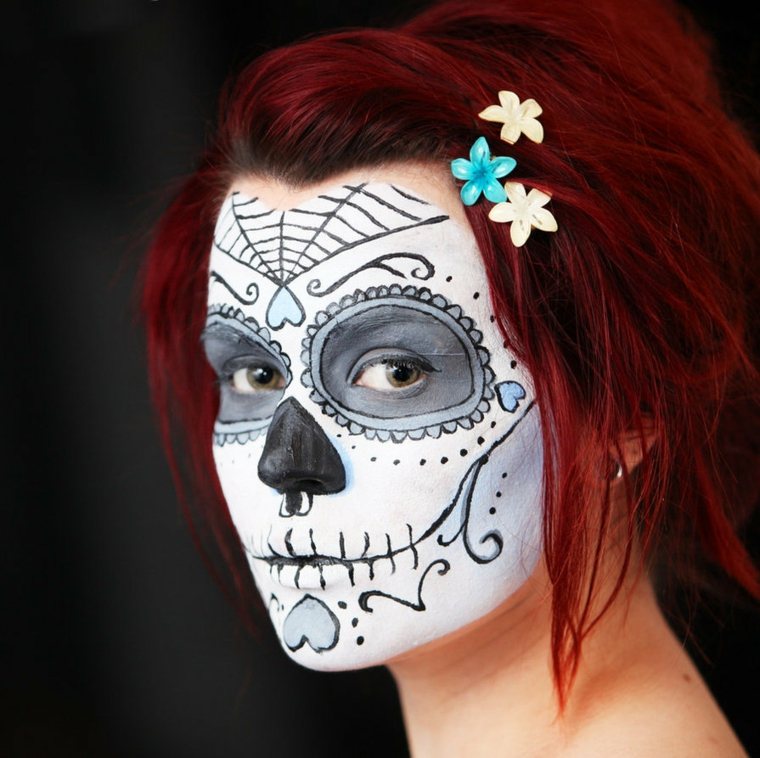 makeup halloween mexican woman flowers hair