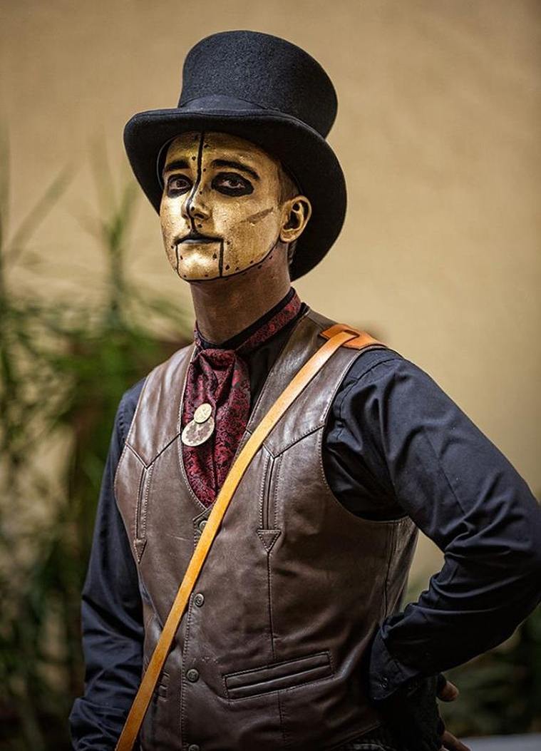 halloween make-up easy man steampunk-idea