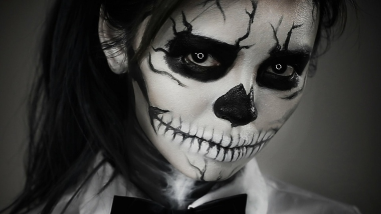 skeleton makeup black white woman vogue