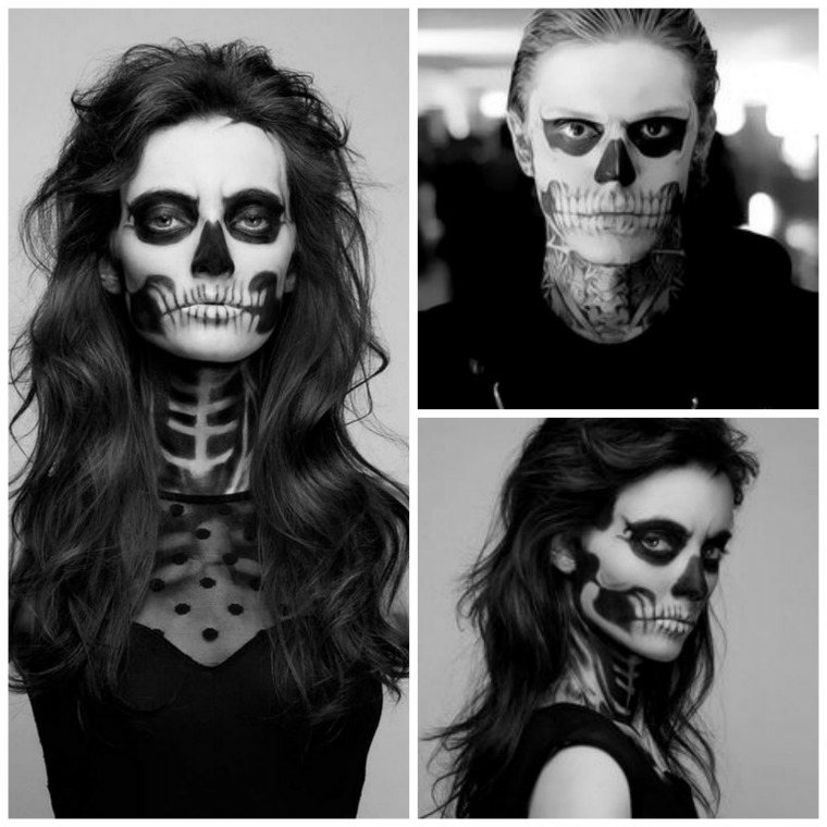 black skeleton makeup white women vogue models