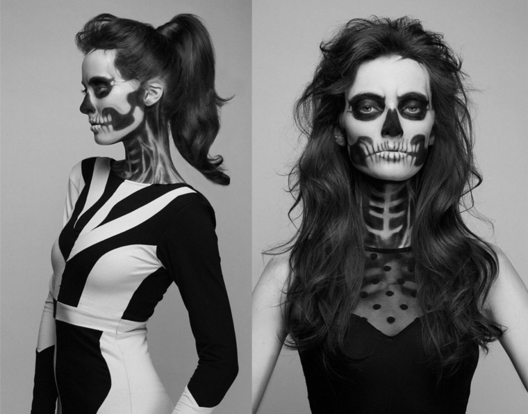 skeleton makeup black white women models