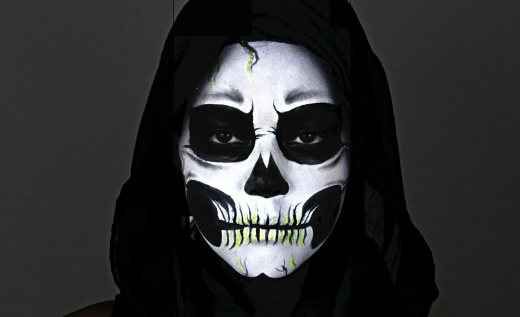 black skeleton makeup white man vogue