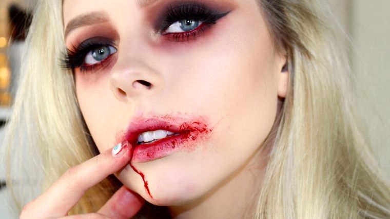 vampyr makeup kvinde-halloween-ideer