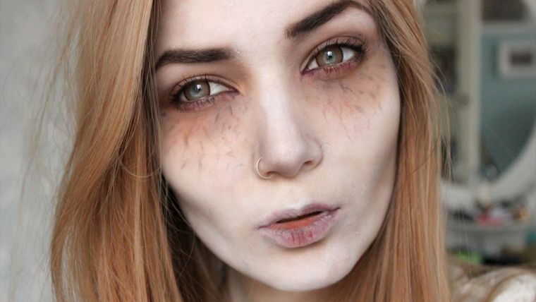 vampir dekle makeup tutorial-oči-original-ideja