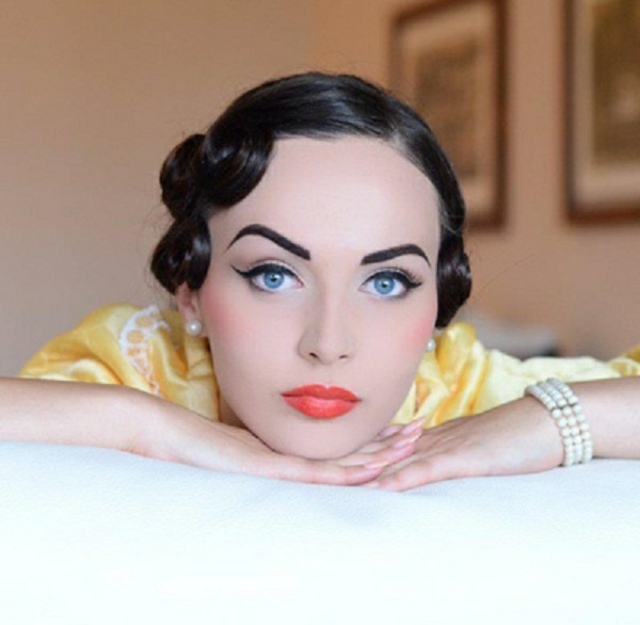 makeup til vintage blå øjne vintage moderne hår stil pin up