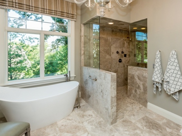 marble glass modern bath room