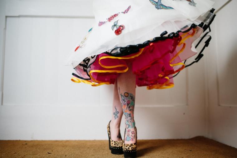 rockabilly wedding-dress-bryllups-farger-art-tatovering