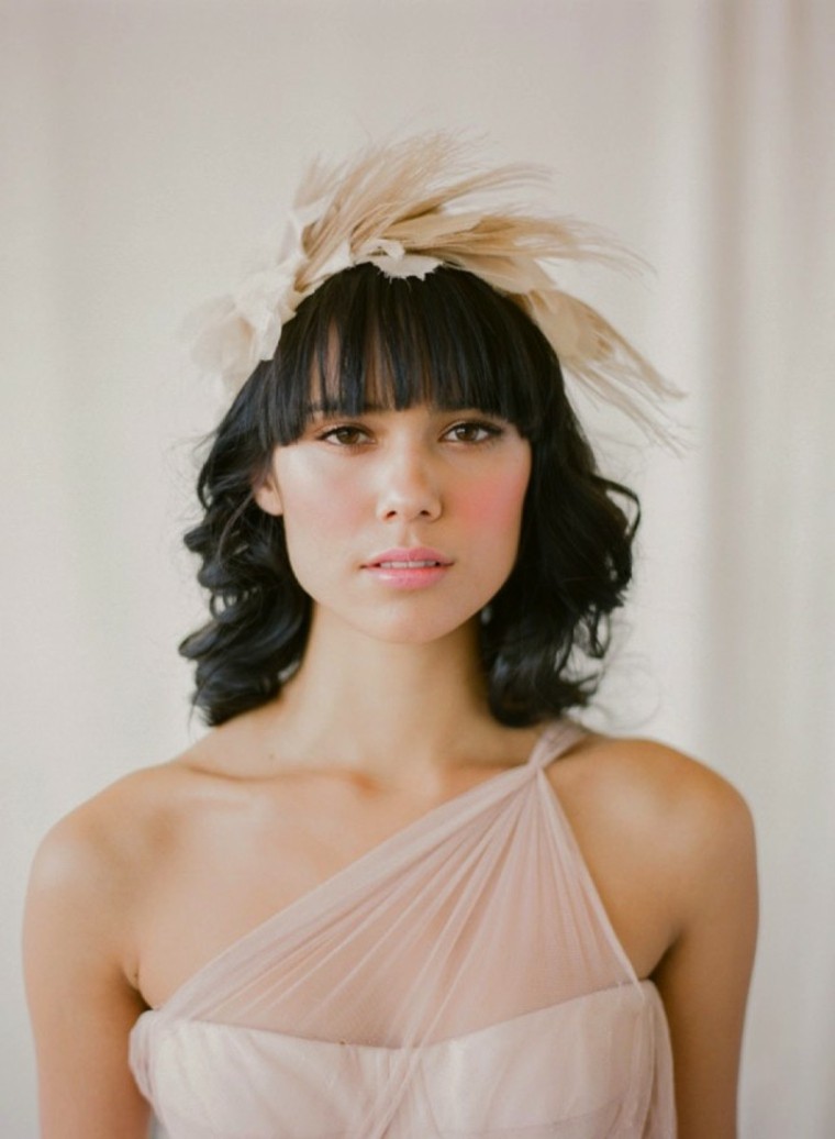 model hairstyle bride fringe idea deco hair accessories