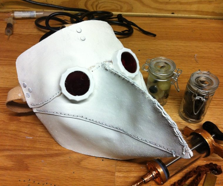 mask läder diy idé halloween förklädnad