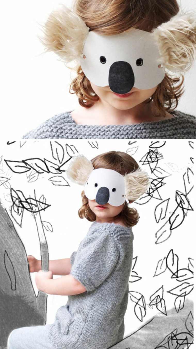 disguise halloween child mask koala original idea manual activity